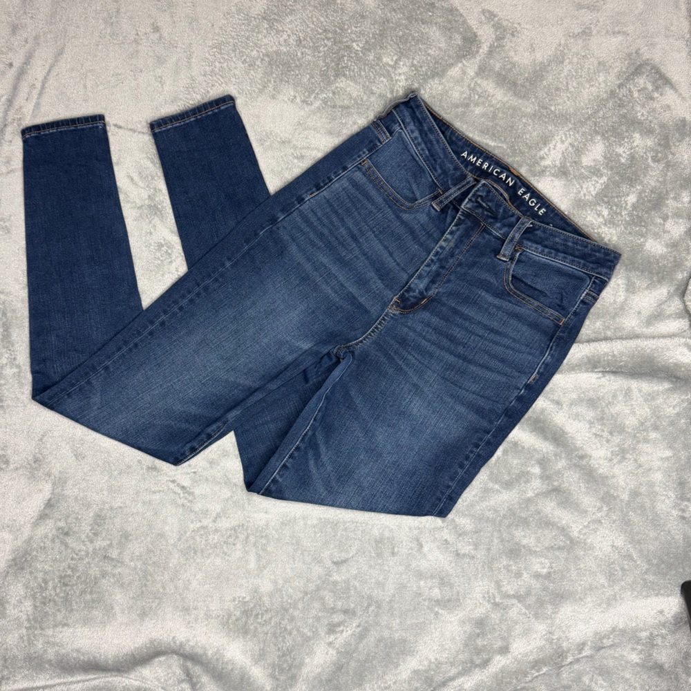 American Eagle Outfitters Women's Dark Blue Skinny Jeans